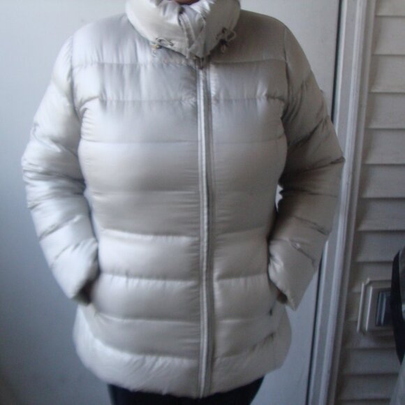 MARINA SPORT Women's Gray Duck Down Quilted Puffer Jacket, Size M-L. Italy - Picture 2 of 16